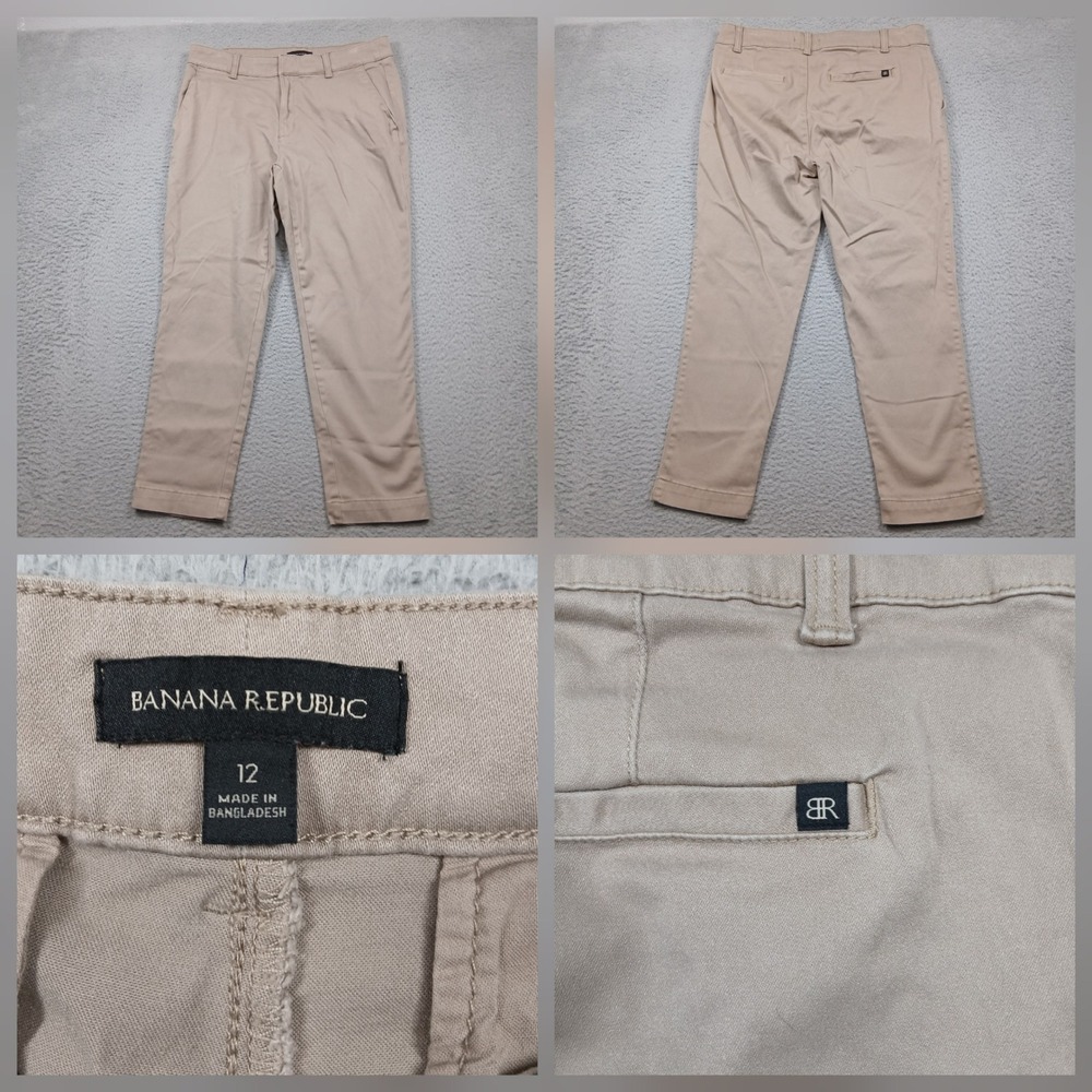 Banana Republic Chino Pants Womens 12 Tan Khaki Slim Ankle